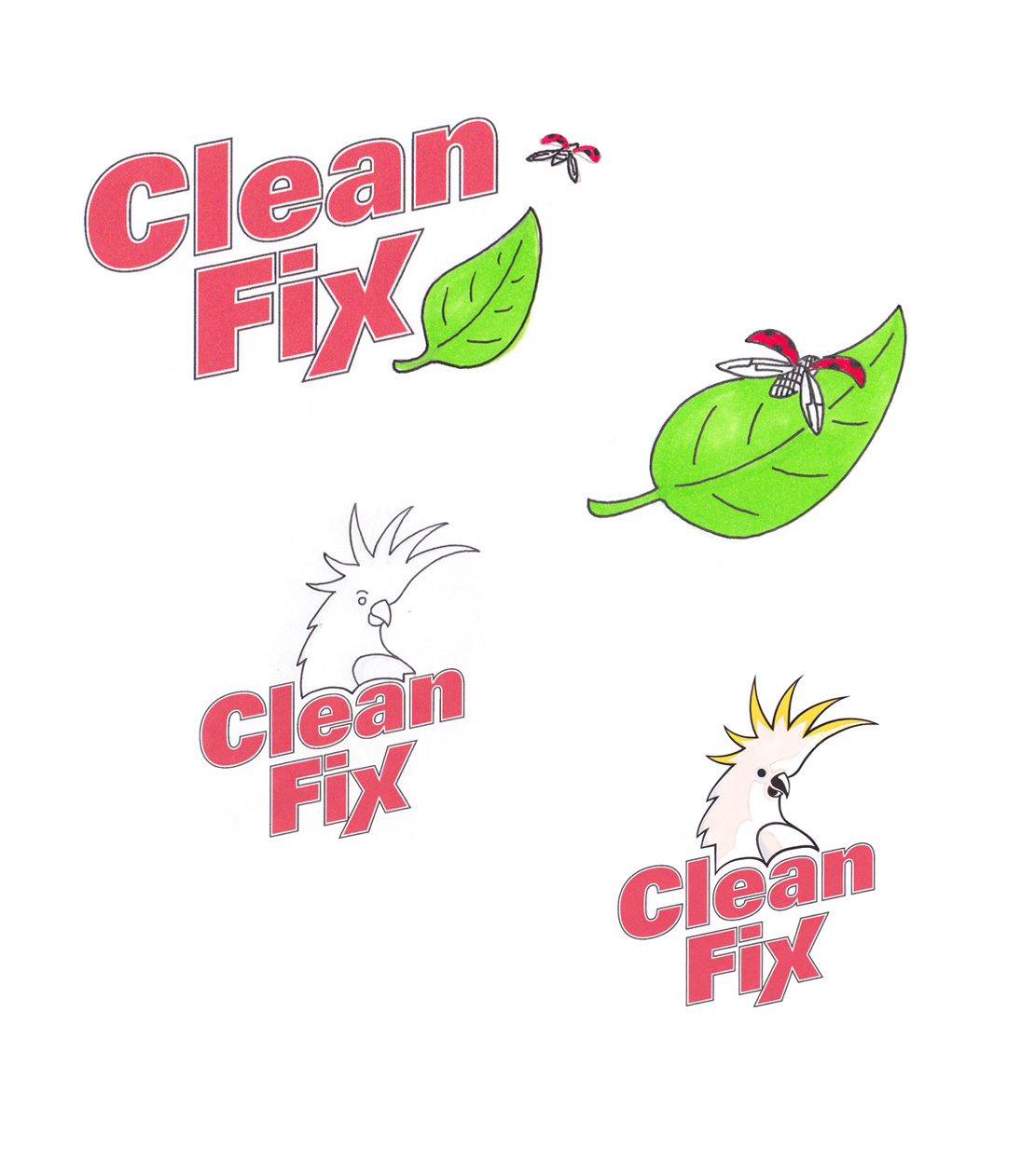 CleanFix Logo Skizzen